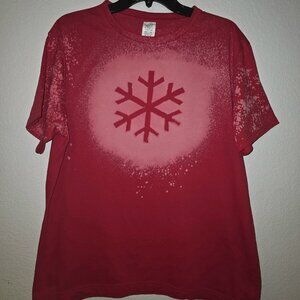 Christmas Shirts Custom Bleach Art Snowflake %100 Cotton Men's New